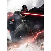 papier peint panoramique Star Wars Vador noir et rouge - Disney