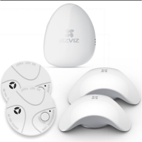 EZVIZ KIT SMOKE AND WATER, centralina, sensore fumo, sensore di  allagamento, Wi-fi