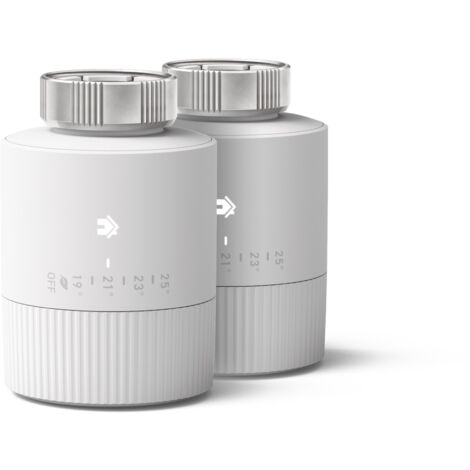 tado∞ Testa Termostatica Intelligente BASIC - duo pack, Accessorio aggiuntivo controllo temperatura, Valvola termostatica wifi, Gestione smart del riscaldamento via app, Compatibile Alexa, Google Assi