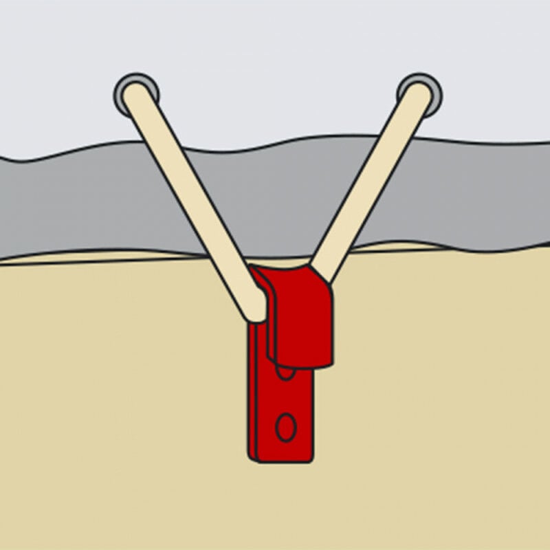 Crochet plat de bâche ou filet à riveter ou visser longueur 70mm