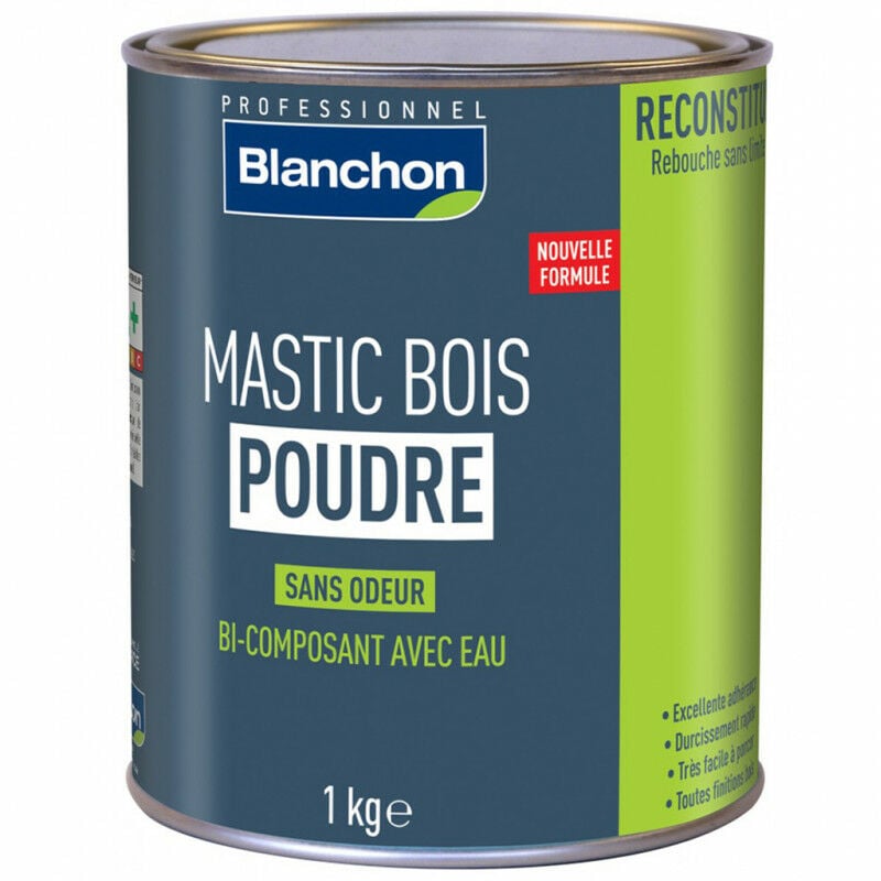 Mastic Bois Poudre 1Kg BLANCHON - Nuancier Blanchon: Blanc