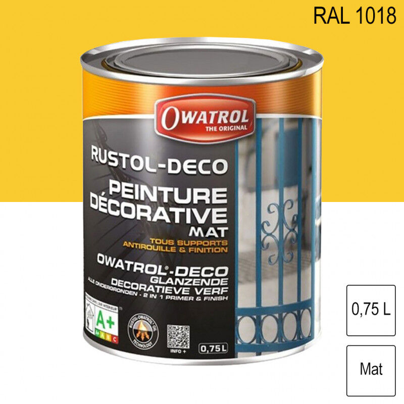 Peinture fer glycéro antirouille Noir brillant 2.5L ADDICT décorati