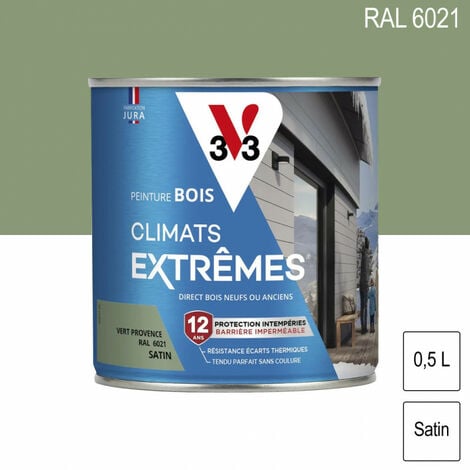 Peinture bois Climat Extrême Satin 0,5L (teinte au choix) V33 (vert