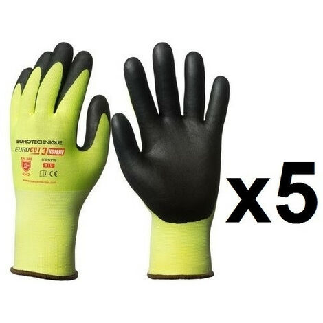 Paires De Gants Hppe Enduction Nitrile Haute Visibilit N Hv Eurocut Taille