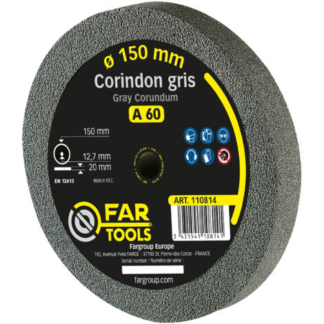 Meule Corindon Gris 200x20x16mm Grain 36 - Pour Affûtage, ébavurage Sur Touret à Meuler | Meule Abrasive Standard
