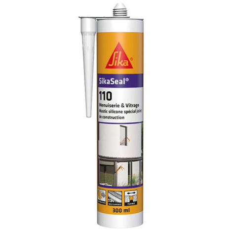 24x Mastic silicone SikaSeal 110 Menuiserie & Vitrage 300ml SIKA - Couleur: Translucide
