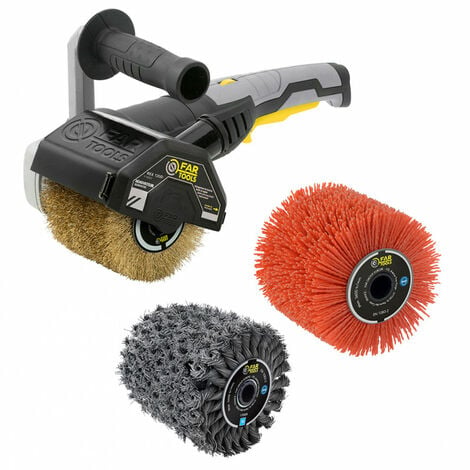 Rénovateur extérieur 1300W REX 120D avec 3 brosses (laiton, nylon abrasif,  fibre synthétique) FARTOOLS