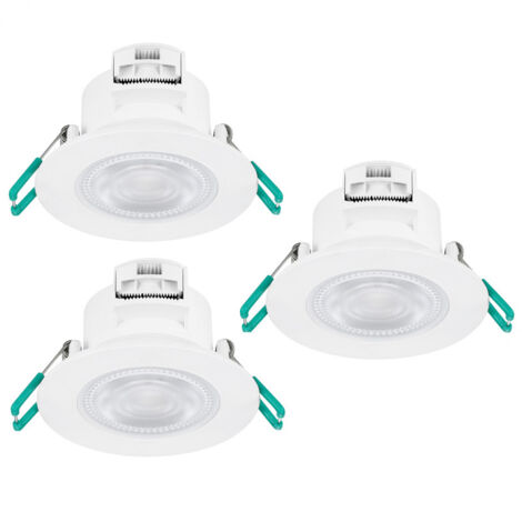 Lot de 3 SYLSPOT BLANC IP20 avec lampe GU10 345LM 3000K