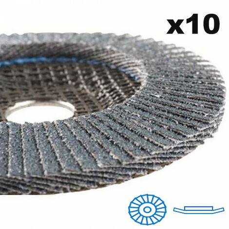 INOX 10 disques à lamelles Ø125mm bleu pour inox métal acier grain 40 plat Zirconium 