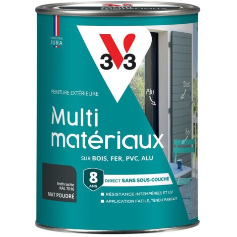 Peinture extérieure Multi-matériaux V33 Anthracite RAL 7016 Mat poudré 1,5L