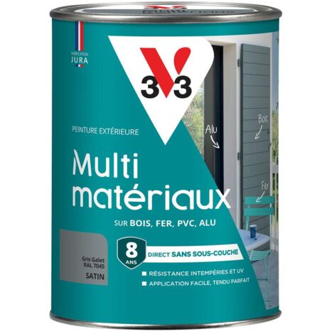 Peinture extérieure Multi-matériaux V33 Gris galet RAL 7045 Satin 1,5L