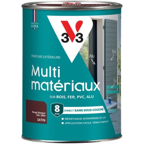 Peinture extérieure Multi-matériaux V33 Rouge basque RAL 3004 Satin 1,5L