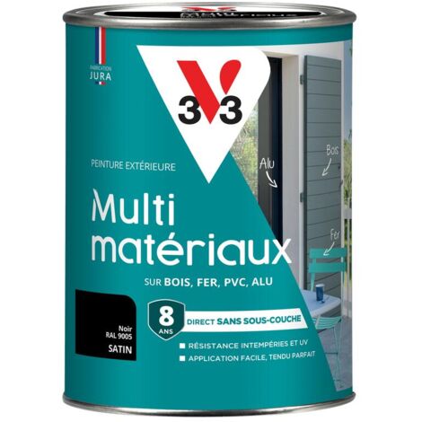 Peinture extérieure Multi-matériaux V33 Noir RAL 9005 Satin 1,5L