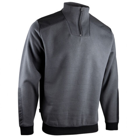 LMA Sweat Col Camionneur Bicolore Gris MADRID 8092 - Taille: S