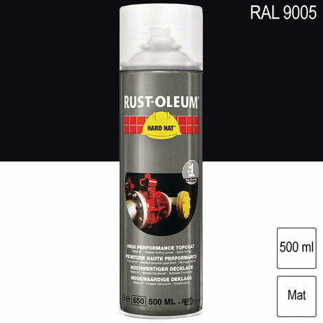 Rust-Oleum – Peinture de finition industrielle noir mat 500ml – Antirouille pour métal – Résistance jusqu'à 100 °C – 2178 (1/6)
