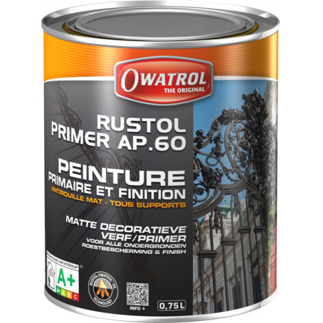 Owatrol – Primaire antirouille Rustol AP.60 0,75L – Finition mate – Protection contre rouille et UV – Application directe sur métal