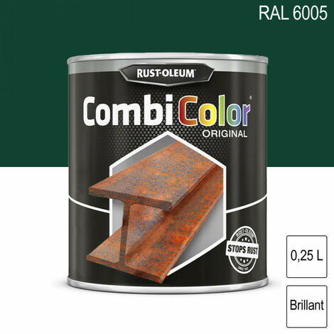 Peinture fer CombiColor Original RAL 6005 Vert mousse brillant 250ml RUST-OLEUM