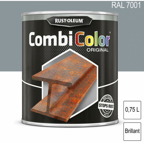 Peinture fer CombiColor Original RAL 7001 Gris argent brillant 750ml RUST-OLEUM (1/6)