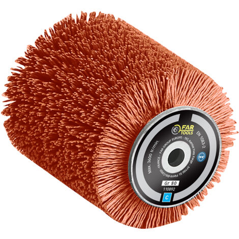 Fartools – Brosse nylon abrasifs Ø80mm – L 100mm – Pour nettoyage bois, métal et pierre – Brins résistants pour surfaces complexes (1/5)