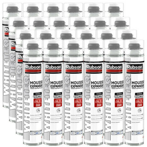 24x Mousse expansive 750ml WhiteTeq isolation thermique et phonique Rubson