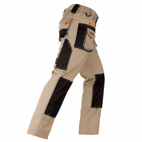 Pantalon de travail avec renforts SMART beige-noir KAPRIOL - Taille: XL