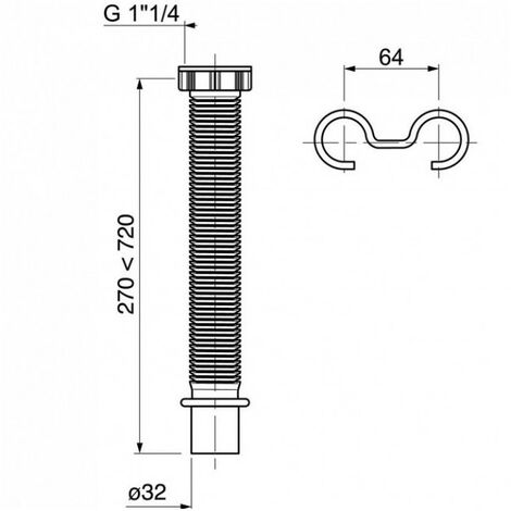 Siphon baignoire laiton chromé - 11/2 - Ø 40 mm - Valentin