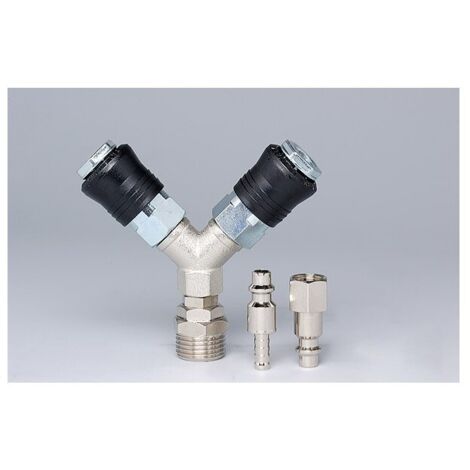 Prodif – Raccord rapide double sorties 1/4' femelle – Inserts pour tuyaux 6 mm – Réductions 1/4', 3/8', 1/2' – Connexion efficace