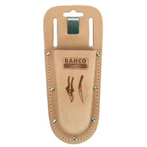 Bahco – Étui en cuir naturel pour sécateurs – PROFH – Cuir épais, compatible ceinture jusqu'à 50mm – Clip acier pour fixation rapide - X084581