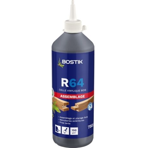 Bostik – Colle vinylique D4 pour assemblage extérieur – Forte résistance à l’eau – Prise lente – Biberon 750 gr