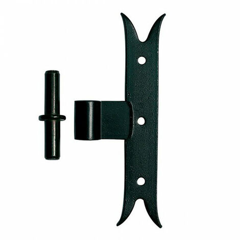 Afbat – Gond de porte sur platine queue de carpe noir – Axe amovible – Déport 35mm – Fixation par 3 trous – Section fer 30x5mm