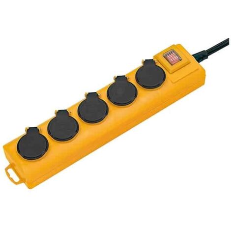 Brennenstuhl – Bloc multiprises 16A/230V avec 5 prises orientées à 45° – Interrupteur marche-arrêt – Câble H07RN-F 2m – 1159901215