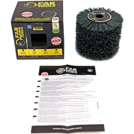 Brosse nylon abrasif Ø120x100mm GR36 pour rénovateur FARTOOLS