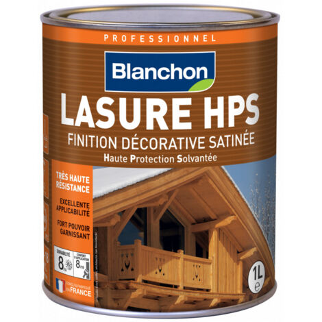 Blanchon – Lasure extérieure incolore satin 1L – Haute protection pour bois dur – Application facile sur surfaces verticales – Résistance aux intempéries