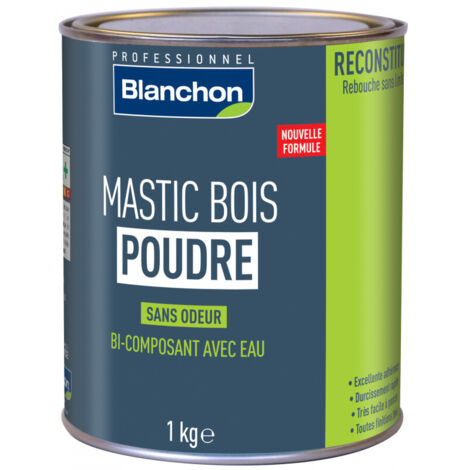 Blanchon – Mastic bois poudre 1kg – Pour menuiserie et ébénisterie – Résine haute dureté – Application facile et ponçage rapide (1/5)