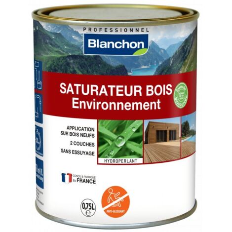 Blanchon – Saturateur bois biosourcé 0,75L – Protection anti-UV et hydroperlant – Rendement 10 m²/L – Application facile sans essuyage