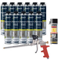 Bostik – Pack de 11 mousses polyuréthane expansives pistolables 750ml – Nettoyant mousse 500ml – Pistolet manuel ergonomique