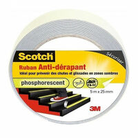 Adhésif antidérapant 5mx25mm noir, transparent ou phosphorescent Scotch - Couleur: transparent