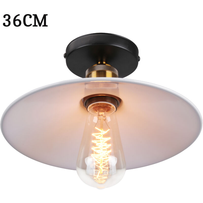 Pendelleuchte Edison Lampe Hängelampe 1PCS Loft Ø36cm Fassung Wohnzimmer Art Esszimmer E27 mit für Weiß Kronleuchter Lampenschirm