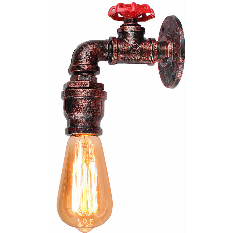 3-flammige Hängeleuchte Im Steampunk-Stil - Metall, Rohr-Design, E27, Für Decke, Rostrot