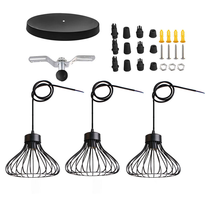 IDEGU Pendelleuchte Im Industrie-Design – E27, Metall, 100 Cm Kabel, Für Wohnzimmer, Küche Oder Flur