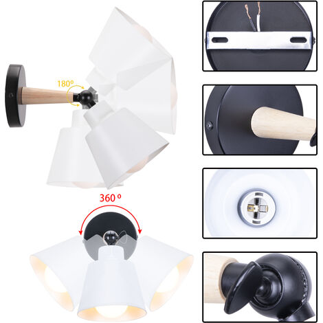 ELINKUME Krähen Wandleuchte 2er Set - Gothic Vogel Lampen Mit E27 Fassung