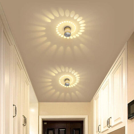 Wandleuchte LED, 3W Wandlampe in Sonne Streulichtdesign, Flurlampe Spirale Effekt für Innen Schlafzimmer Wohnzimmer Treppen Warmweiß - 2PCS