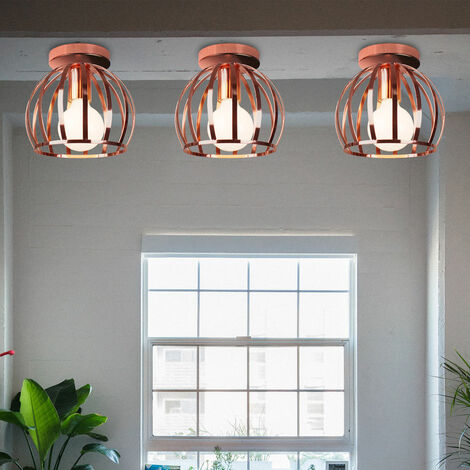 2x Lampenschirm Drahtkäfig Vintage – Industriell, Roségold, 18,5x10 Cm, Für Decken- Oder Wandlampe