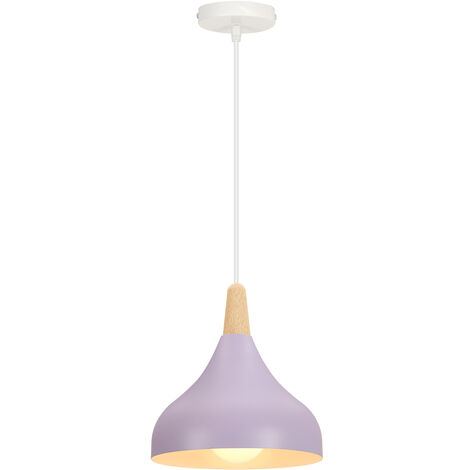 Pendelleuchte, 1 Flammig Hängeleuchte im Moderne Stil, Kronleuchter mit Ø20cm Lampenschirm für Wohnzimmer Schlafzimmer Esszimmer (Lila)