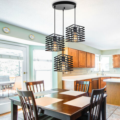 IDEGU Vintage Pendelleuchte Mit Käfig-Design – E27 Deckenlampe In Schwarz Für Wohnzimmer & Mehr