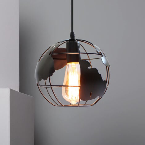 Pendelleuchte Vintage, Stil-Industri Hängeleuchten im Ø20 cm Globus Design,  Decken Lampe Kugel E27 für Wohnzimmer