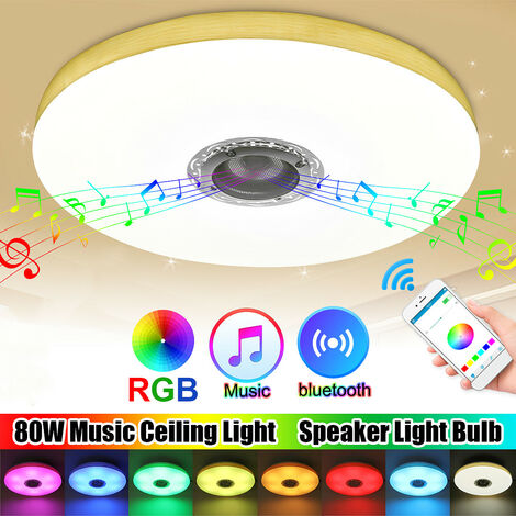 Modern LED RGB Deckenleuchte mit Bluetooth App Lautsprecher Deckenlampe Dimmbar