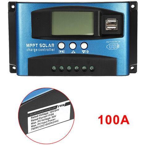 100A MPPT Solarladeregler Dual USB LCD Display Auto Solarzelle Ladegerät 