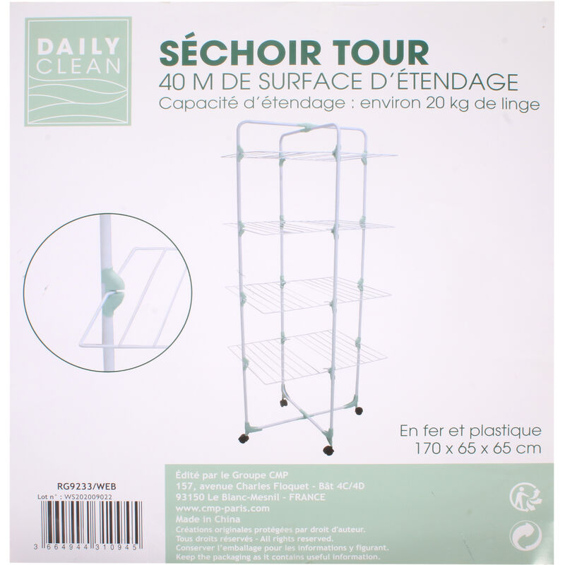 vounot Séchoir à Linge Pliable sur 3 Niveaux ave…