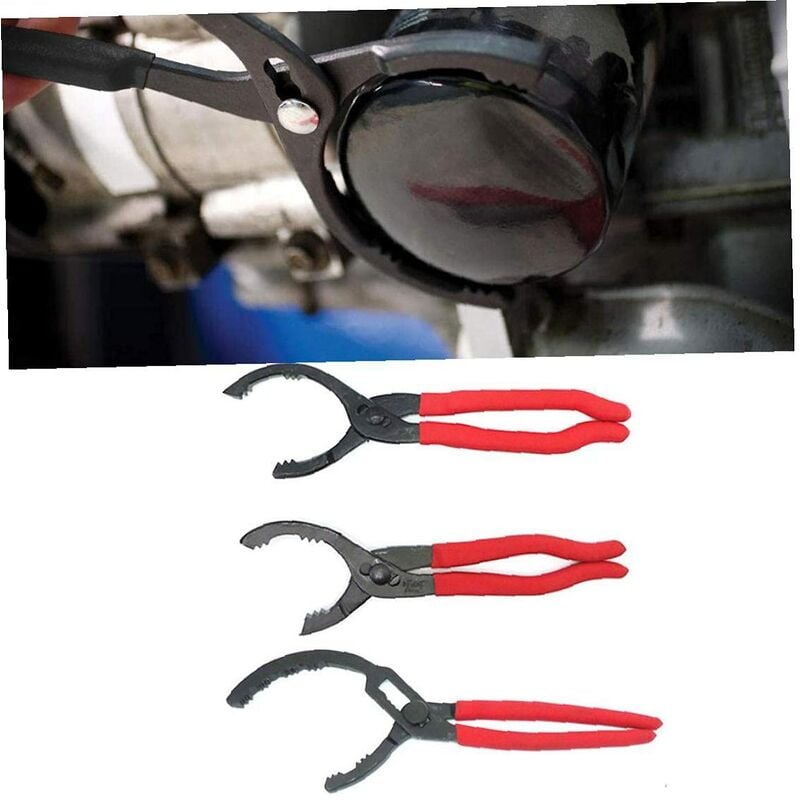 Ölfilter-Zangenschlüssel, Werkzeug zum Entfernen des Ölfilter-Entferners,  langer verstellbarer Griff, universell für 50–125 mm